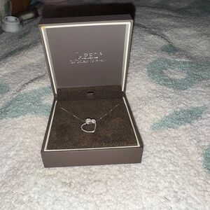 Red Silver Heart Pendant Necklace